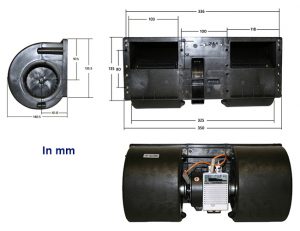 12v Double Wheel Blower Assembly