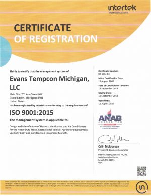 Evans Certificate
