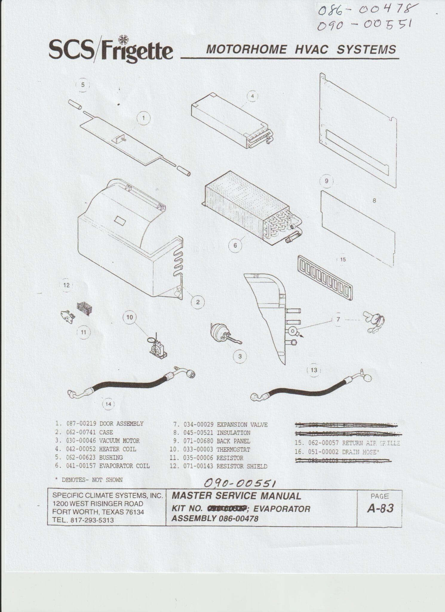 victory-spec-sheet-evaporator-assembly-086-00478-comfort-air-inc-rv